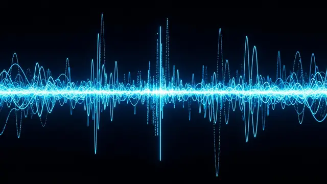 Abstract blue sound waves representing voice analysis
